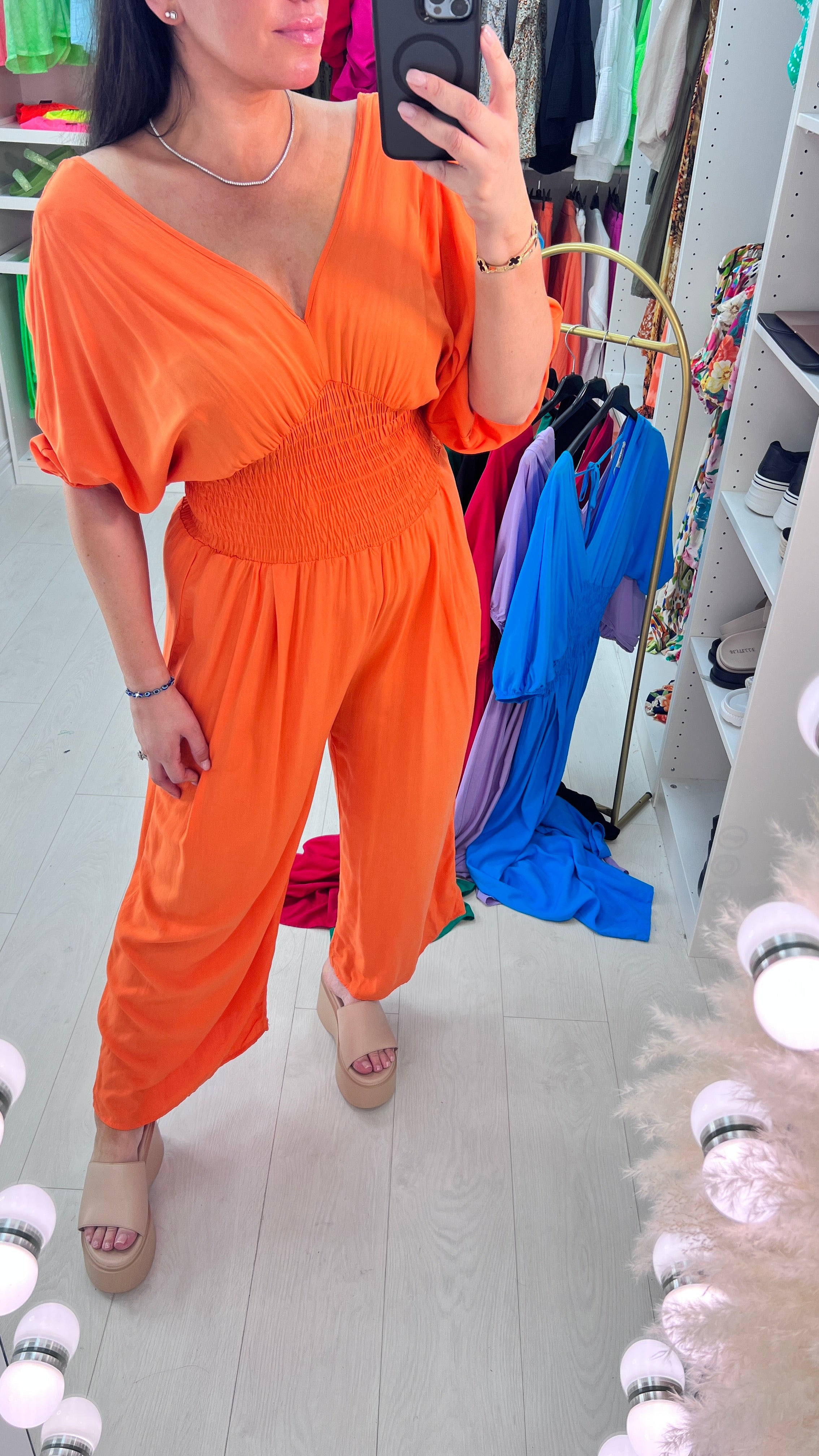 Anita Elasticated Waist Deep V Jumpsuit