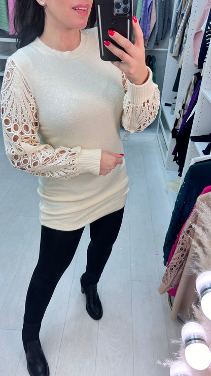 Almira Crochet Sleeve Knit Tunic