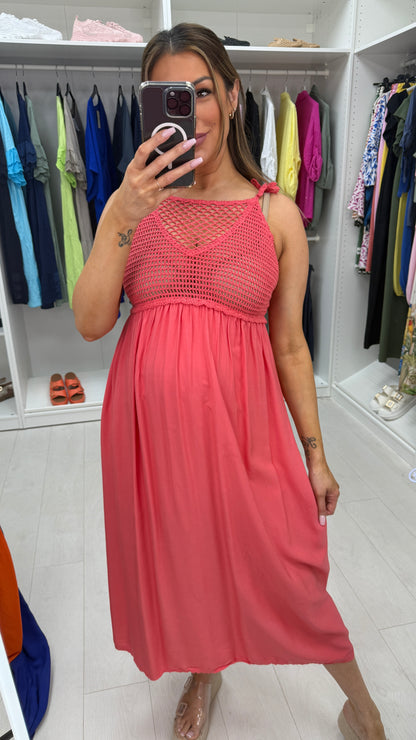 Everlee Crochet Bust Maxi Dress