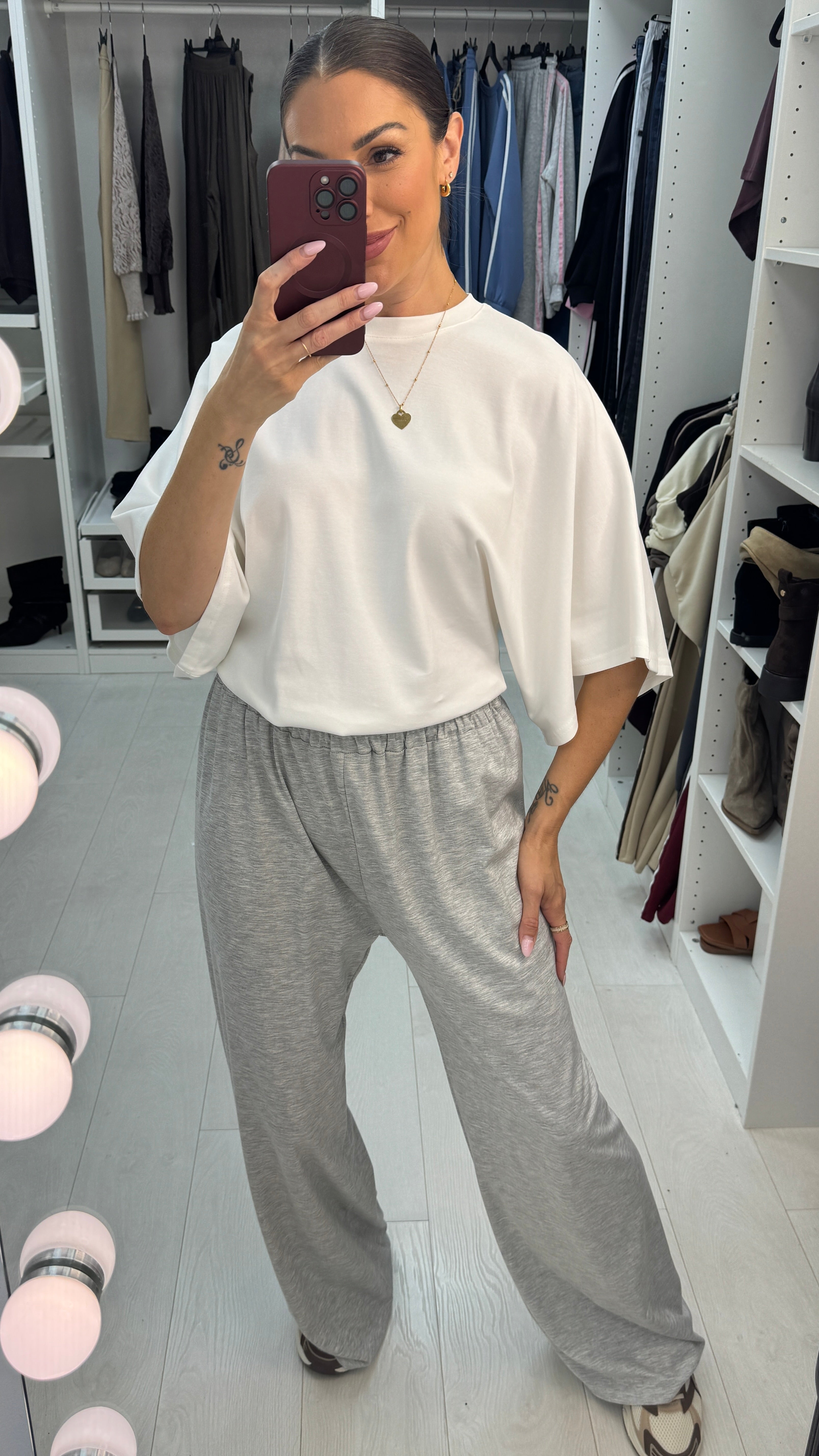 Honour Plain Elasticated Waist Wide Leg Trousers