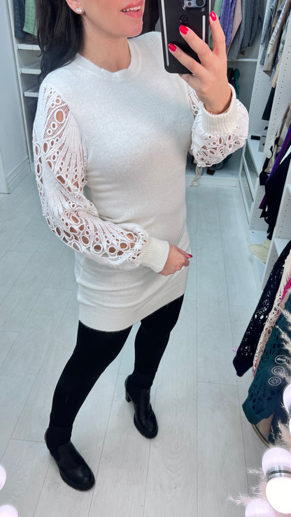 Almira Crochet Sleeve Knit Tunic