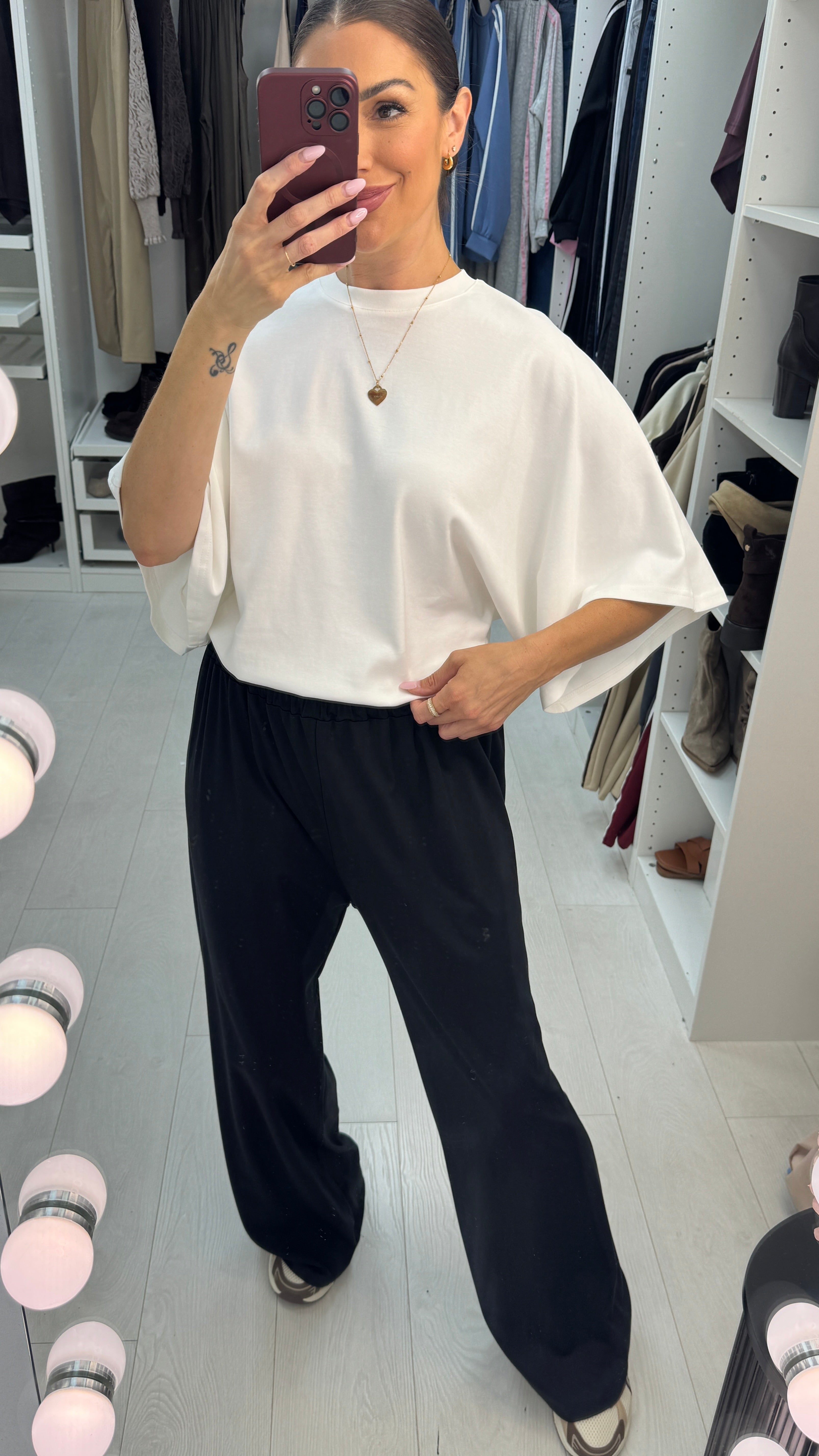 Honour Plain Elasticated Waist Wide Leg Trousers