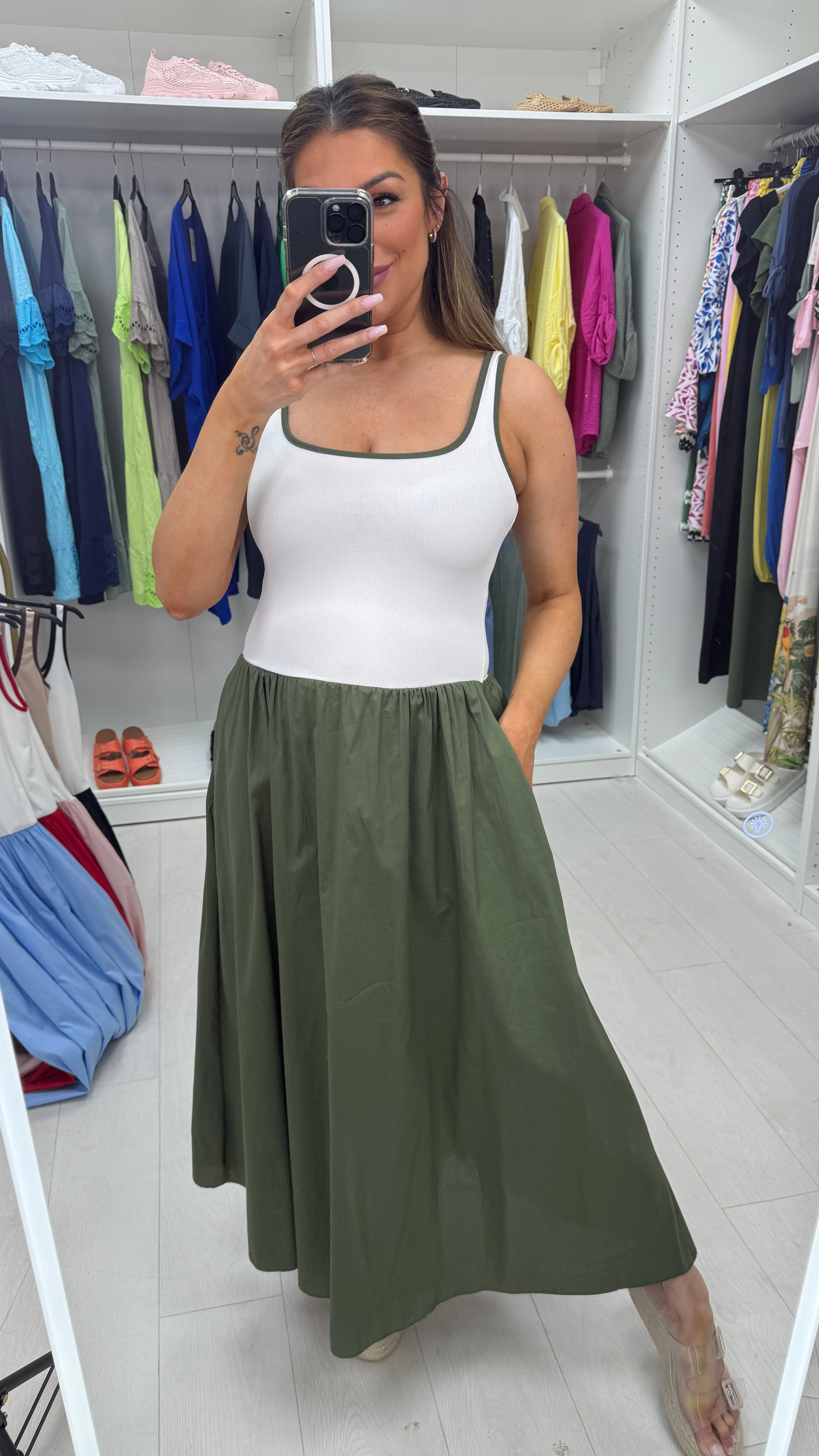 Shalma Colour Block Poplin Dress