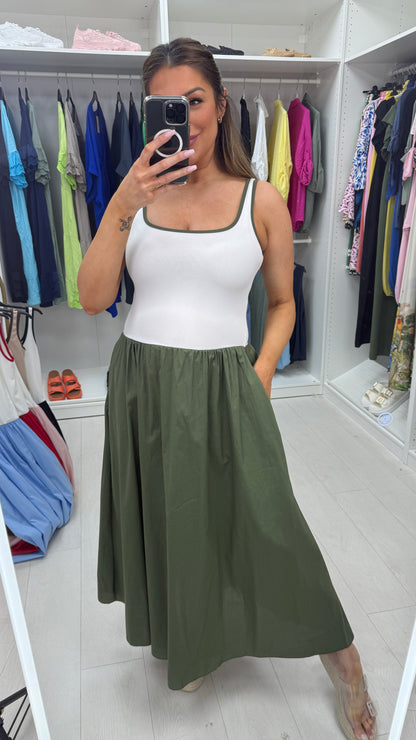 Shalma Colour Block Poplin Dress