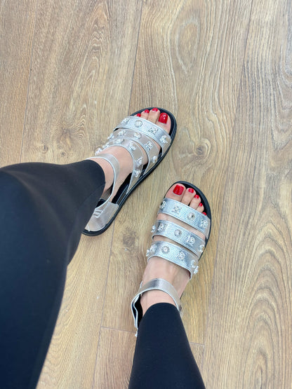 Jagger Triple Strap Pendant Sandals