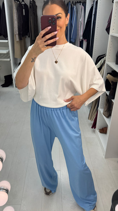 Honour Plain Elasticated Waist Wide Leg Trousers