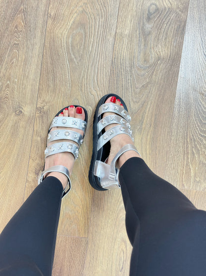 Jagger Triple Strap Pendant Sandals