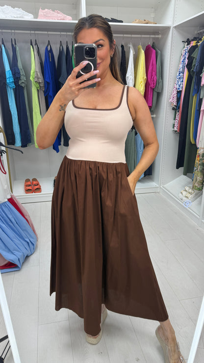 Shalma Colour Block Poplin Dress