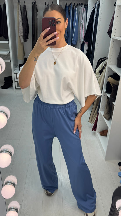 Honour Plain Elasticated Waist Wide Leg Trousers