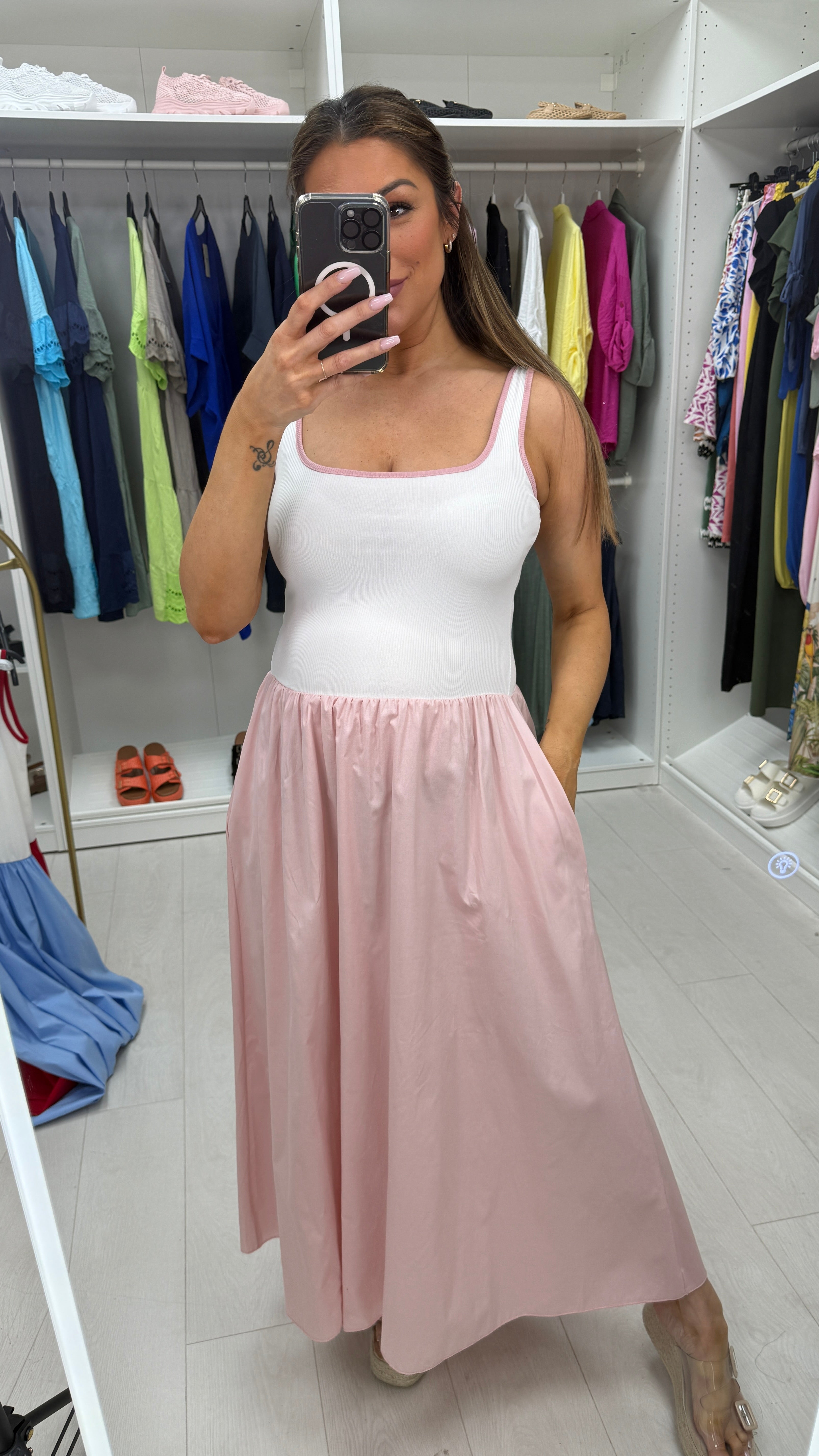 Shalma Colour Block Poplin Dress