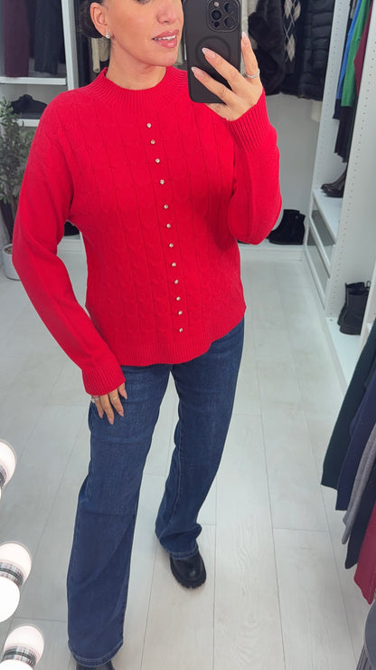 Elsey Plain Diamante Embellished Knit Jumper