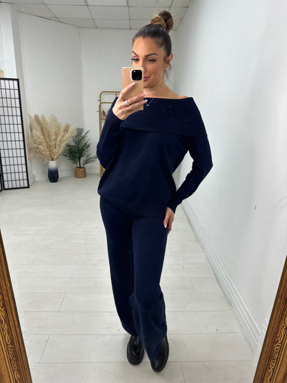 Bexley Plain Cowl Neck Loungewear Set