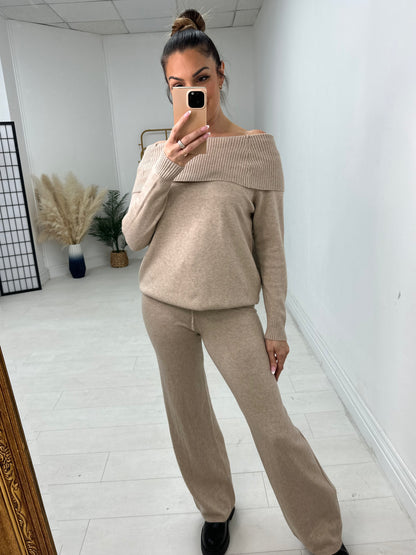 Bexley Plain Cowl Neck Loungewear Set