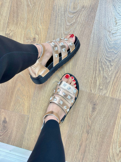 Jagger Triple Strap Pendant Sandals