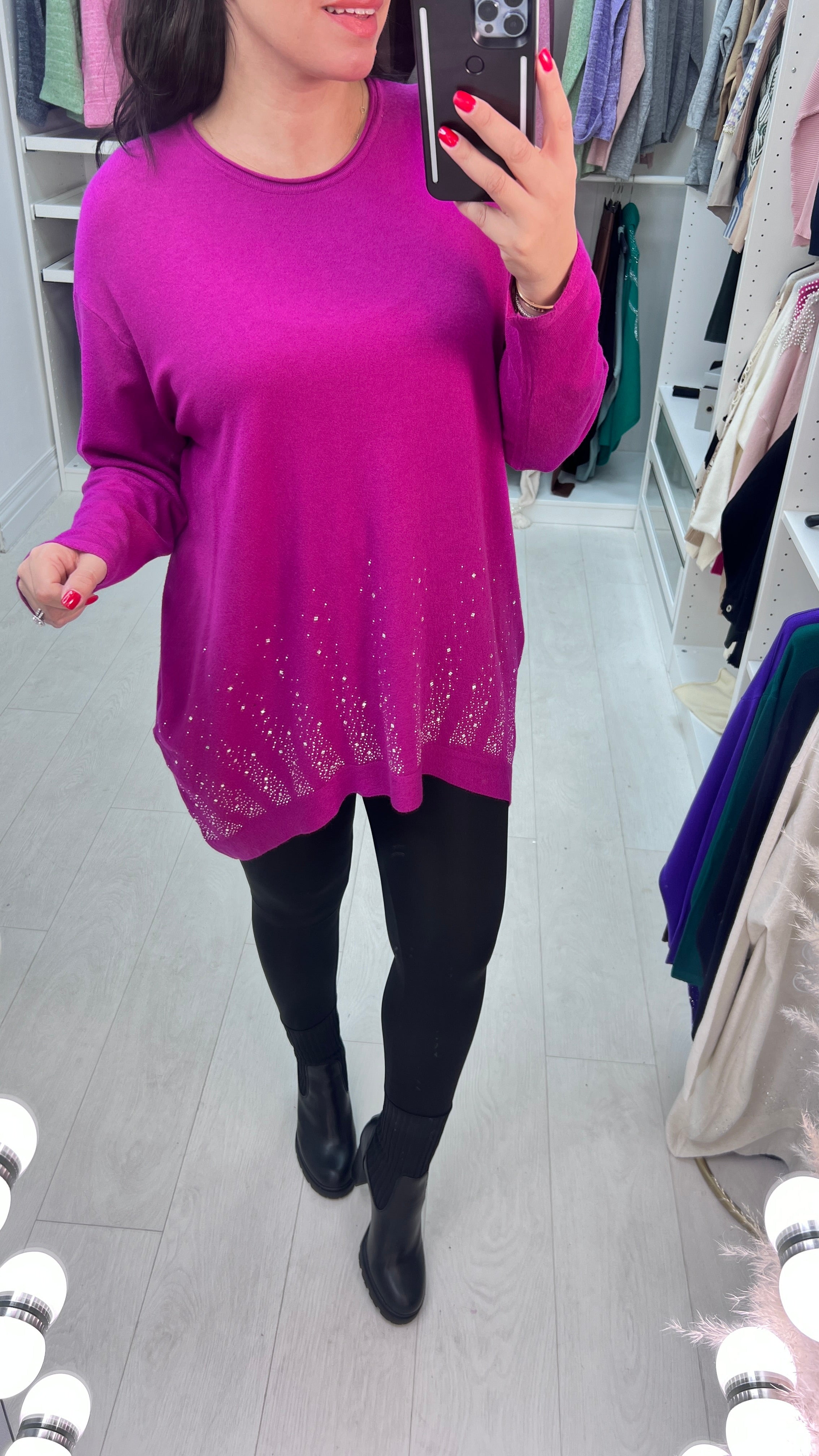 Madi Diamante Hem Soft Knit Jumper