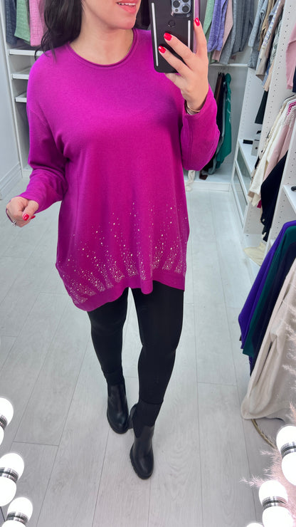 Madi Diamante Hem Soft Knit Jumper