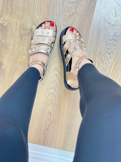 Jagger Triple Strap Pendant Sandals