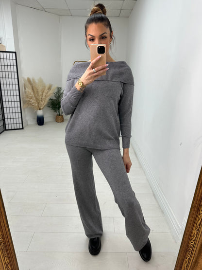 Bexley Plain Cowl Neck Loungewear Set