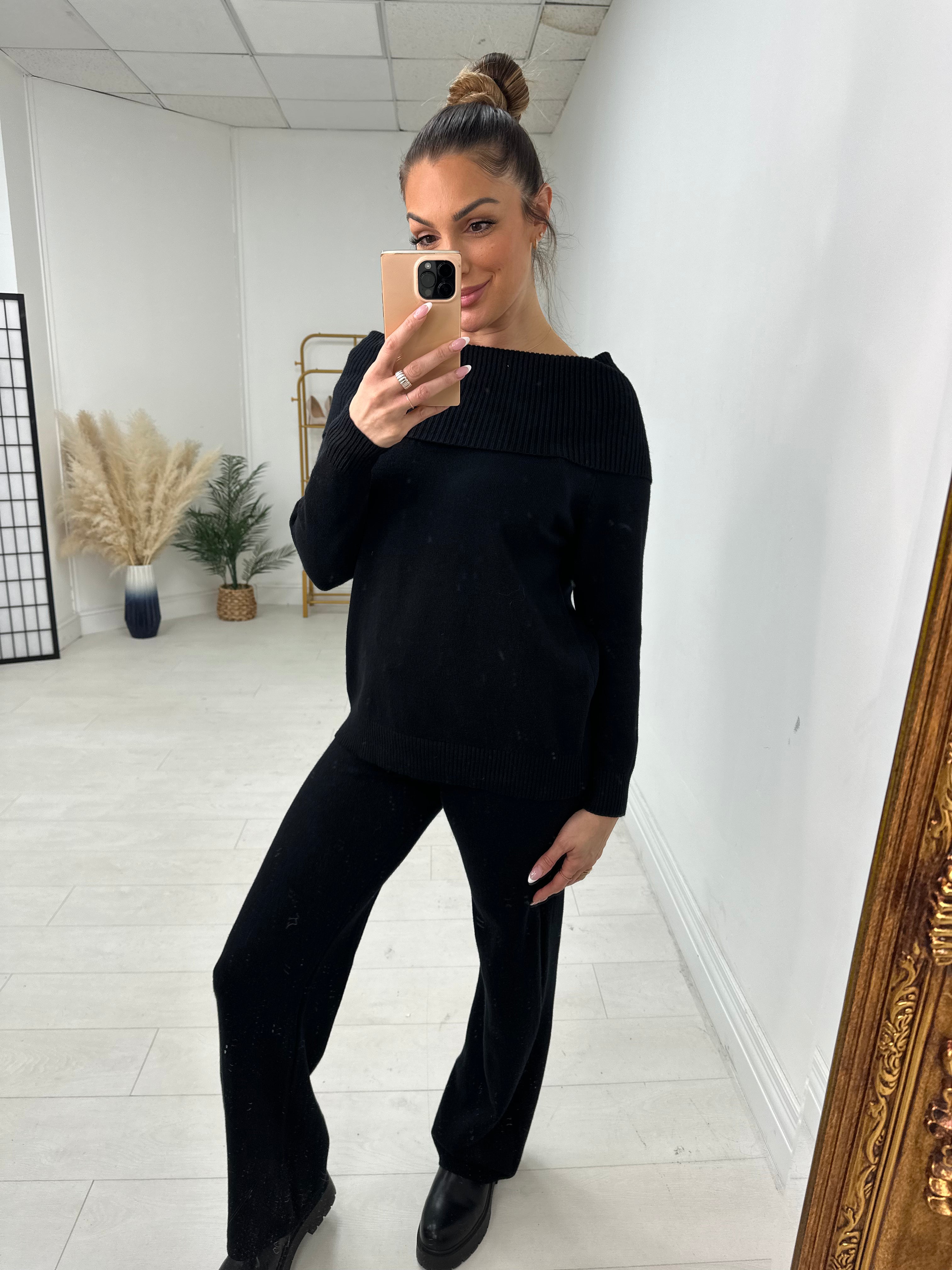 Bexley Plain Cowl Neck Loungewear Set