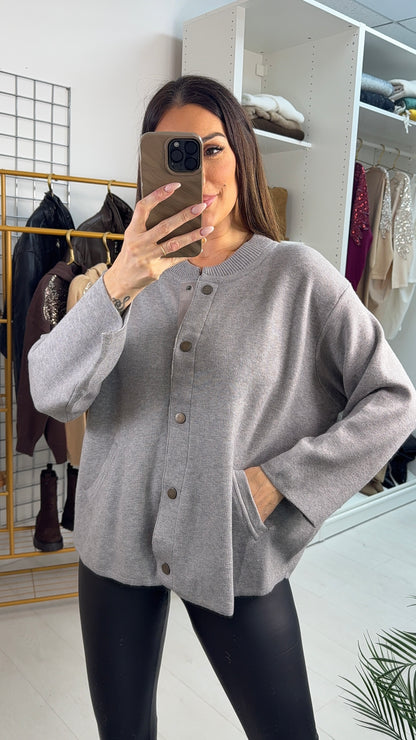 Tessie Plain Popper Closure Cardigan