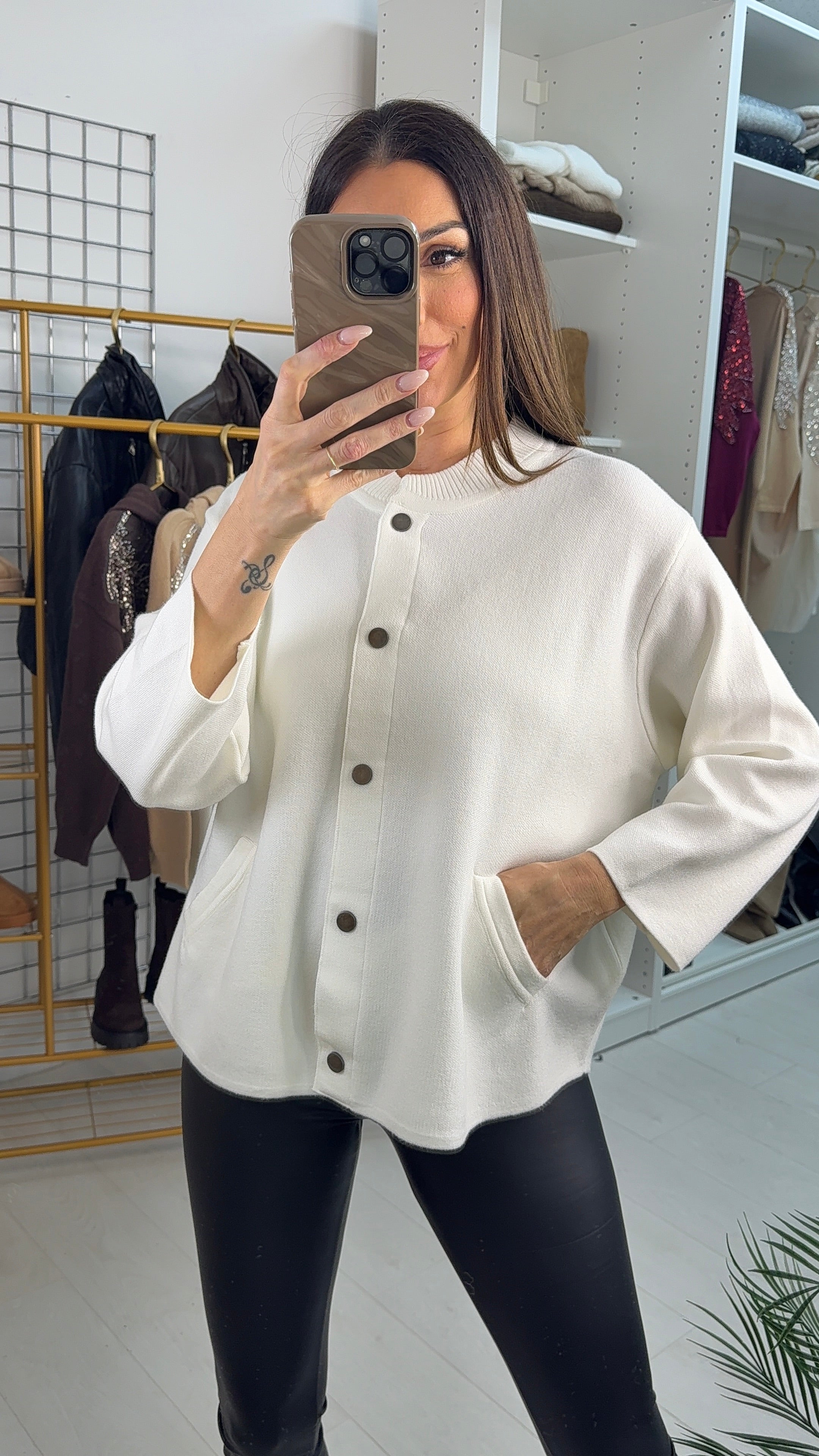 Tessie Plain Popper Closure Cardigan