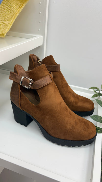 Adora Faux Suede Chunky Heel Ankle Boots