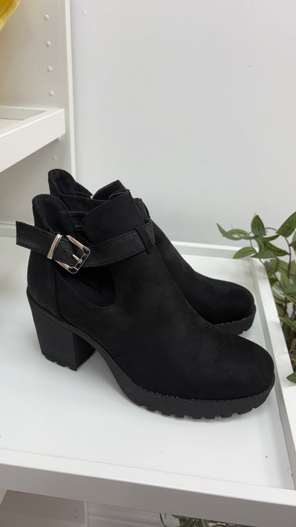 Adora Faux Suede Chunky Heel Ankle Boots