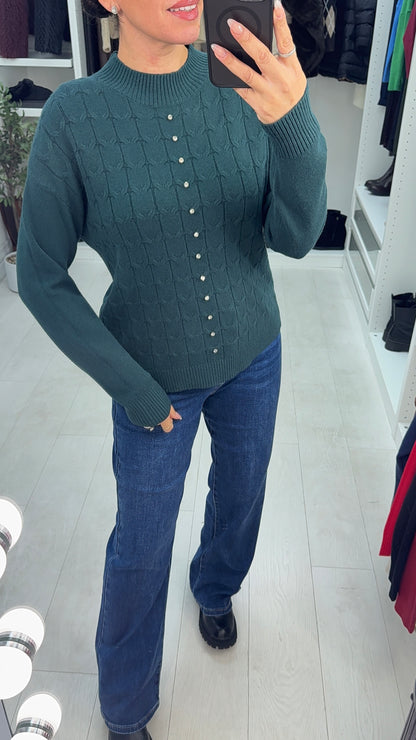 Elsey Plain Diamante Embellished Knit Jumper