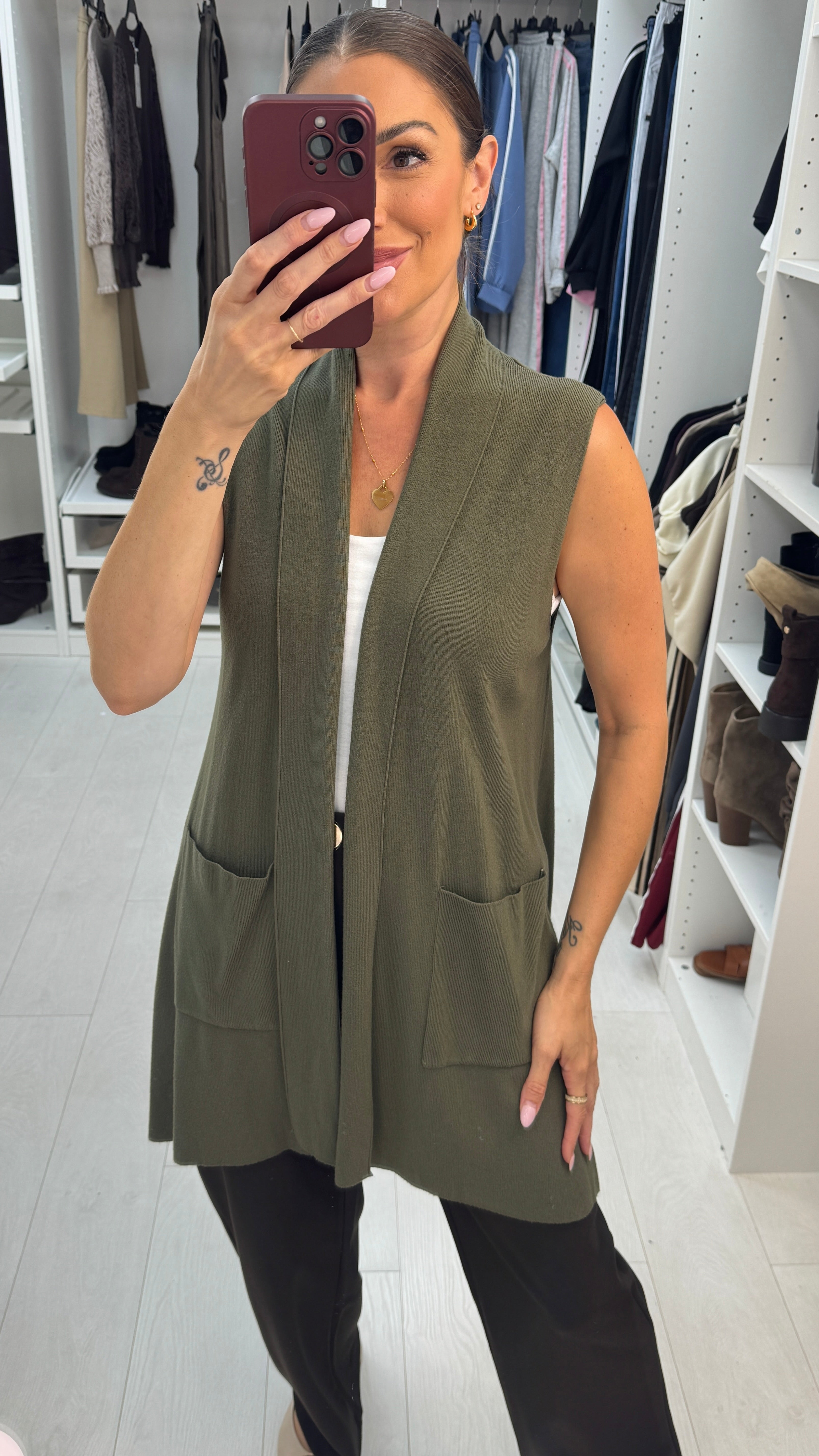 Tamina Plain Open Front Knitted Gilet
