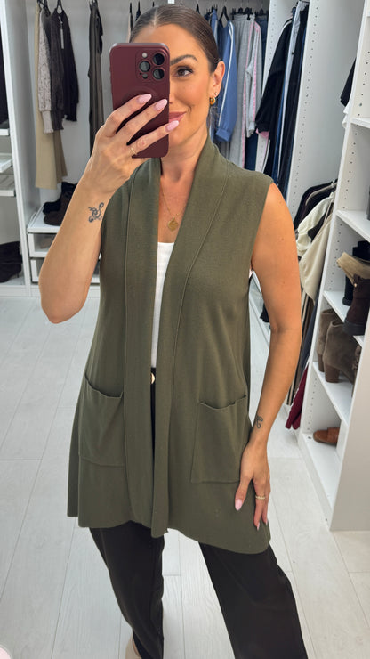 Tamina Plain Open Front Knitted Gilet
