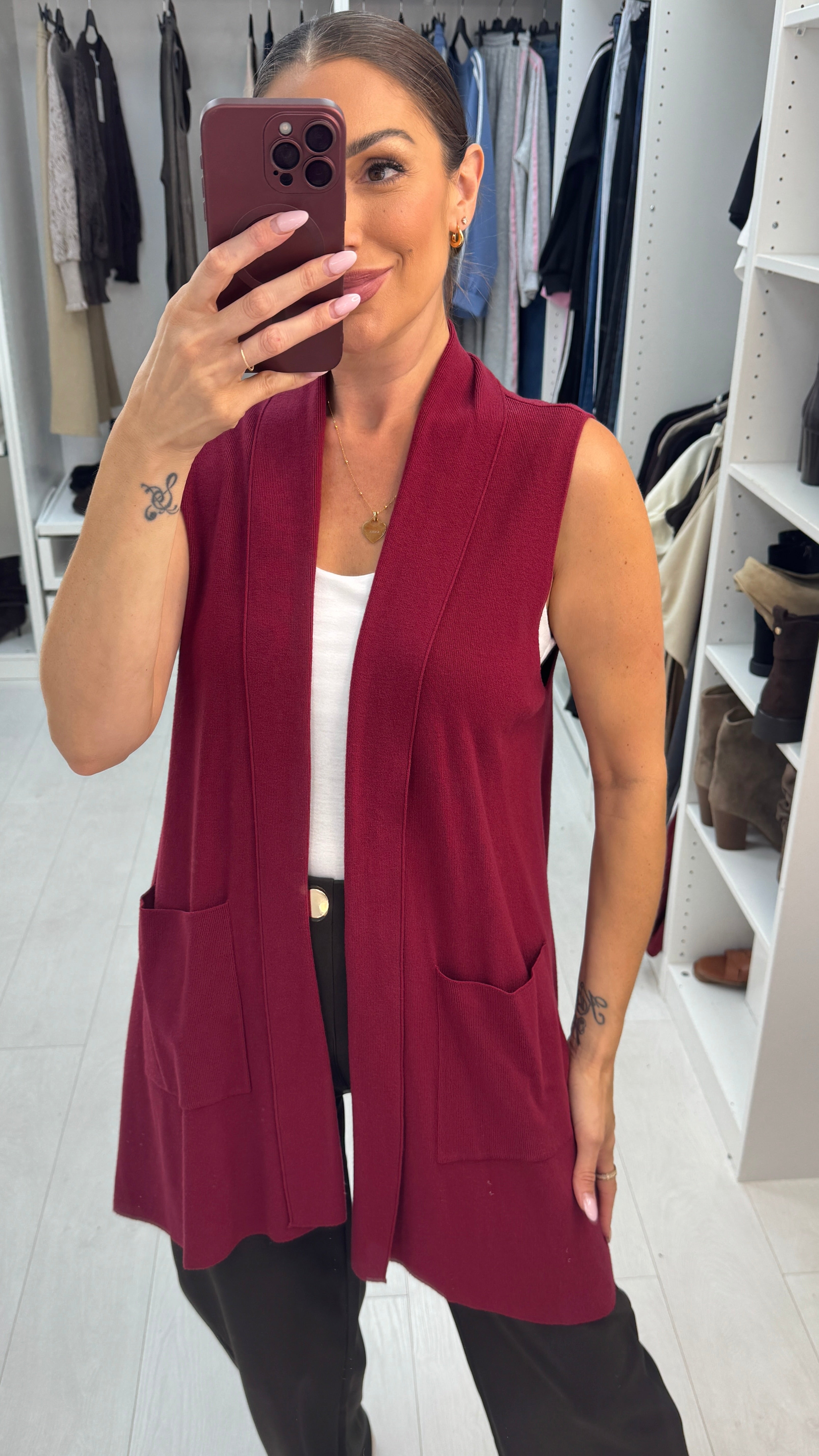Tamina Plain Open Front Knitted Gilet