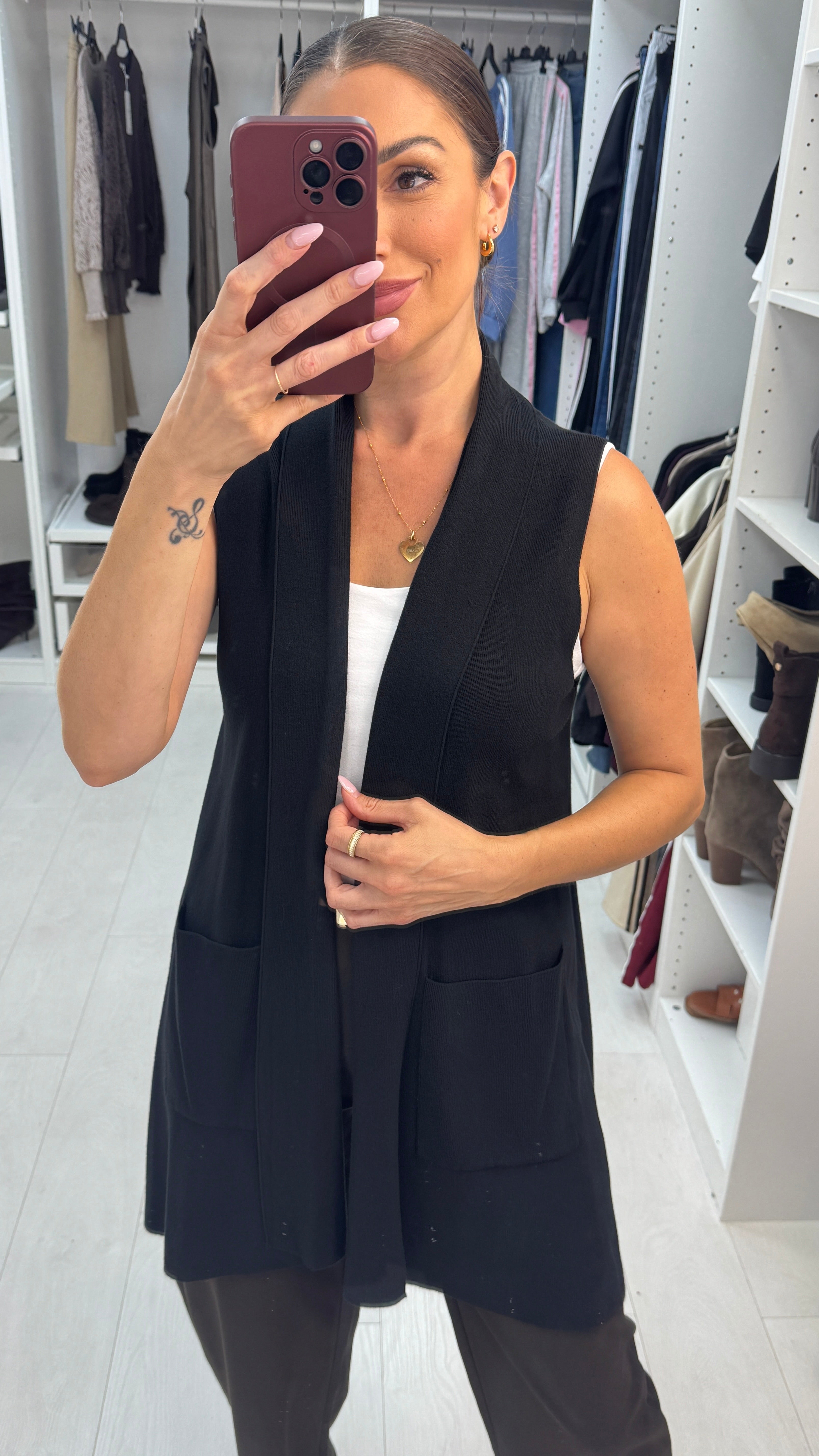Tamina Plain Open Front Knitted Gilet