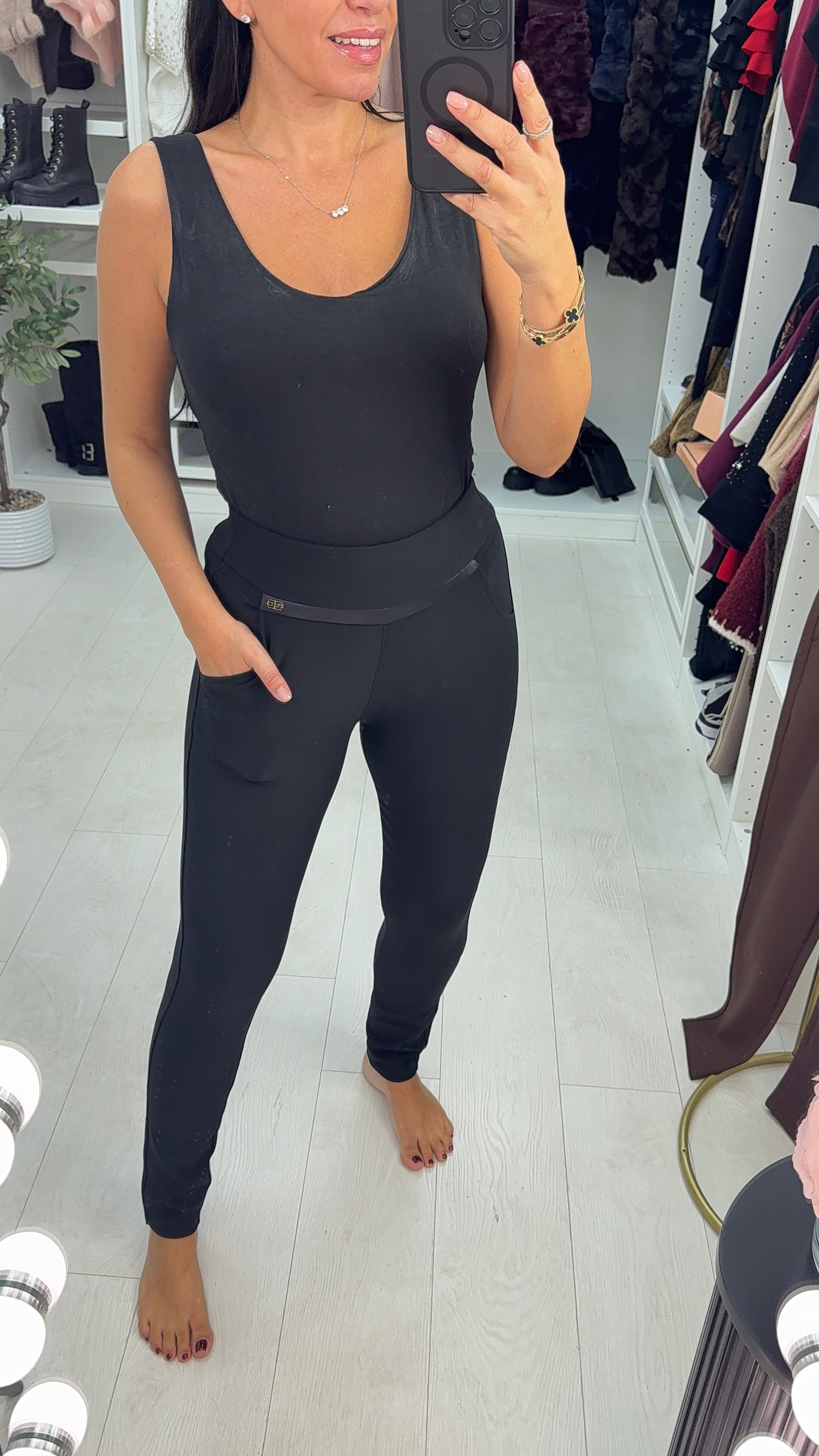 Delano Plain Super Stretch Scuba Leggings