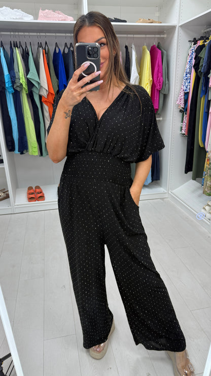 Helin V-Neck Diamante Magic Jumpsuit