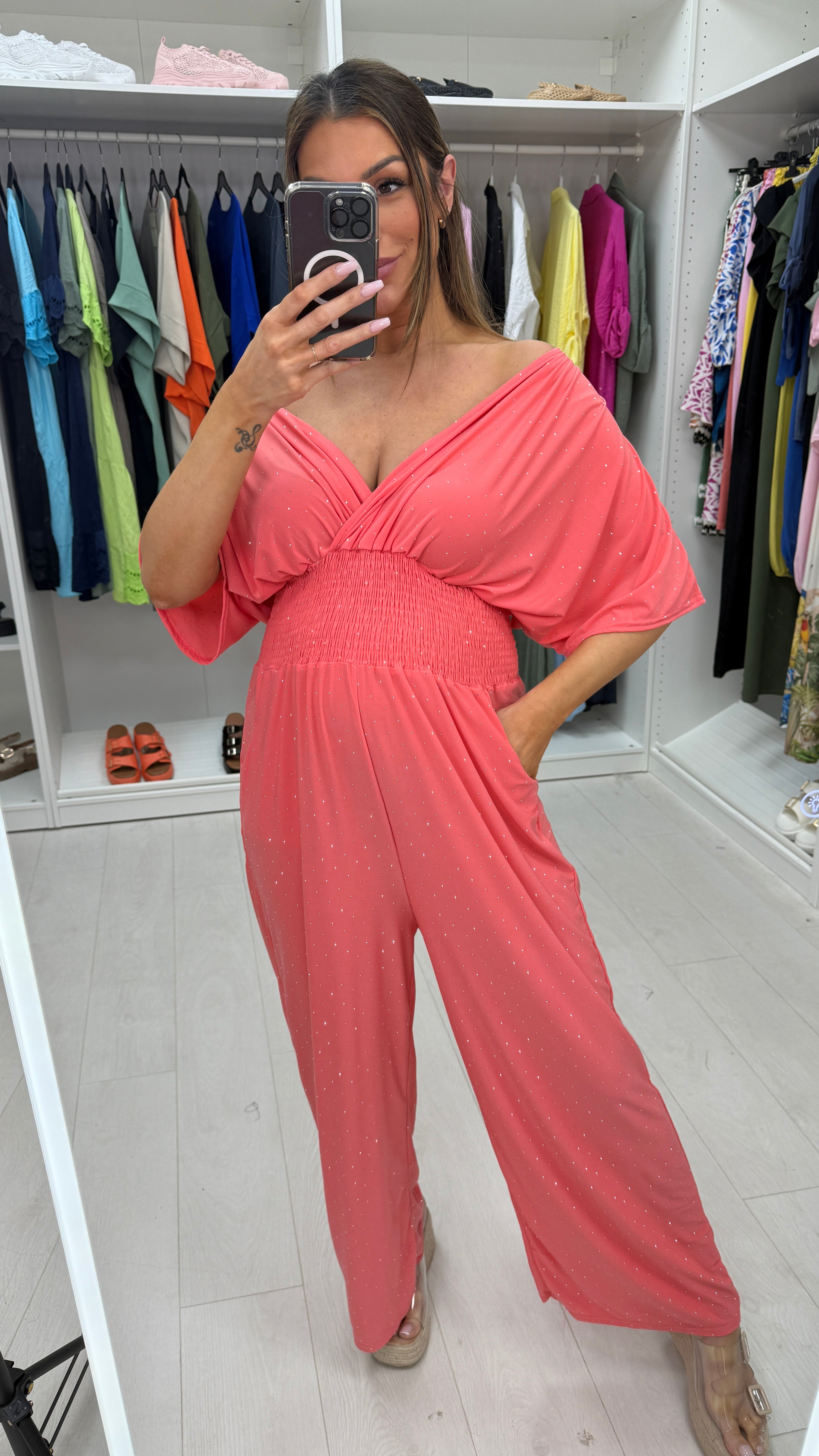 Helin V-Neck Diamante Magic Jumpsuit