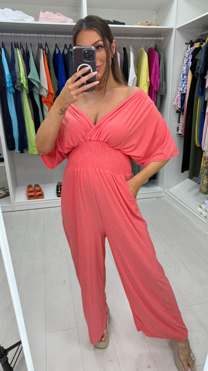 Helin V-Neck Diamante Magic Jumpsuit