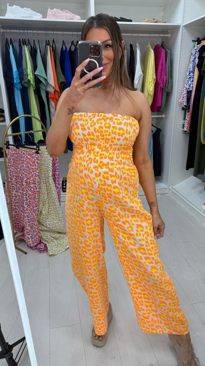 Sanna Neon Leopard Print Jumpsuit