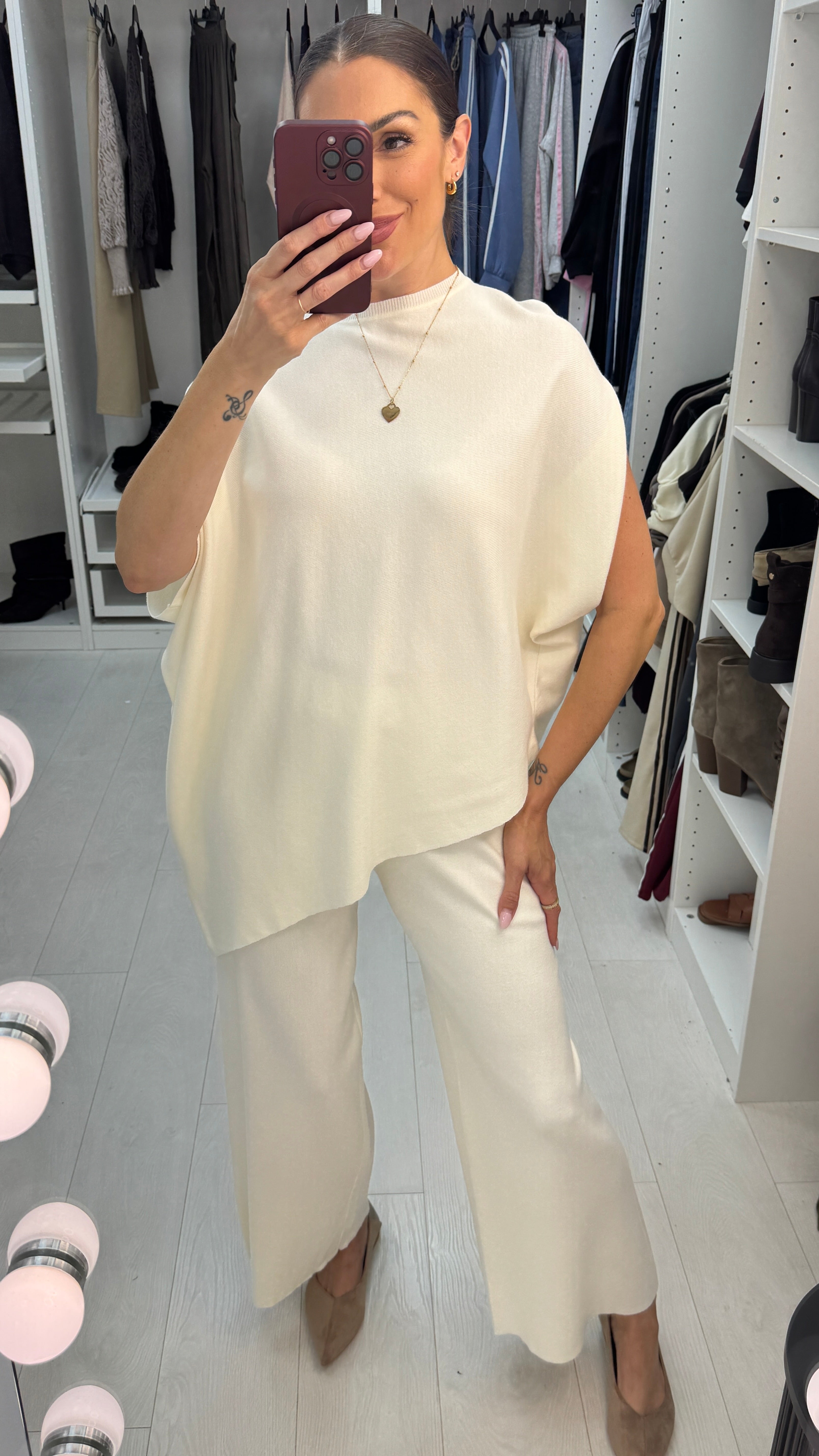 Jaida Plain Asymmetric Loungewear Set