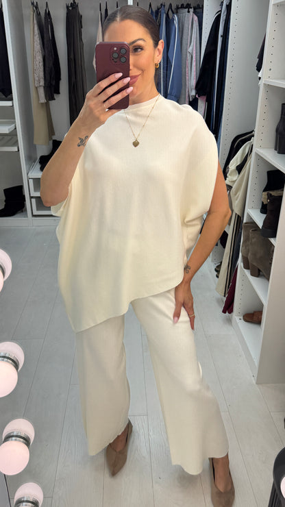 Jaida Plain Asymmetric Loungewear Set