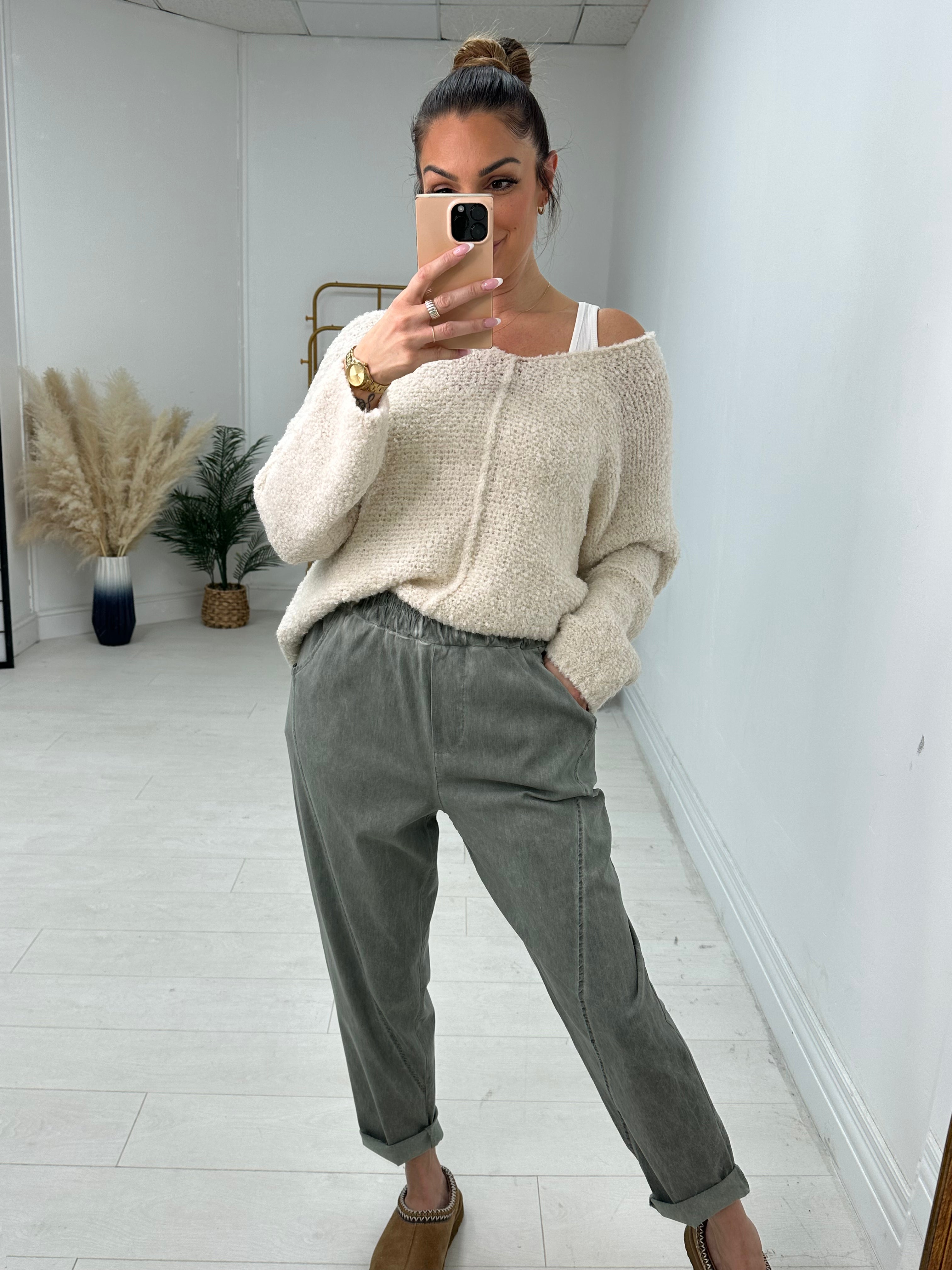 Hadil Acid Washed Effect Joggers