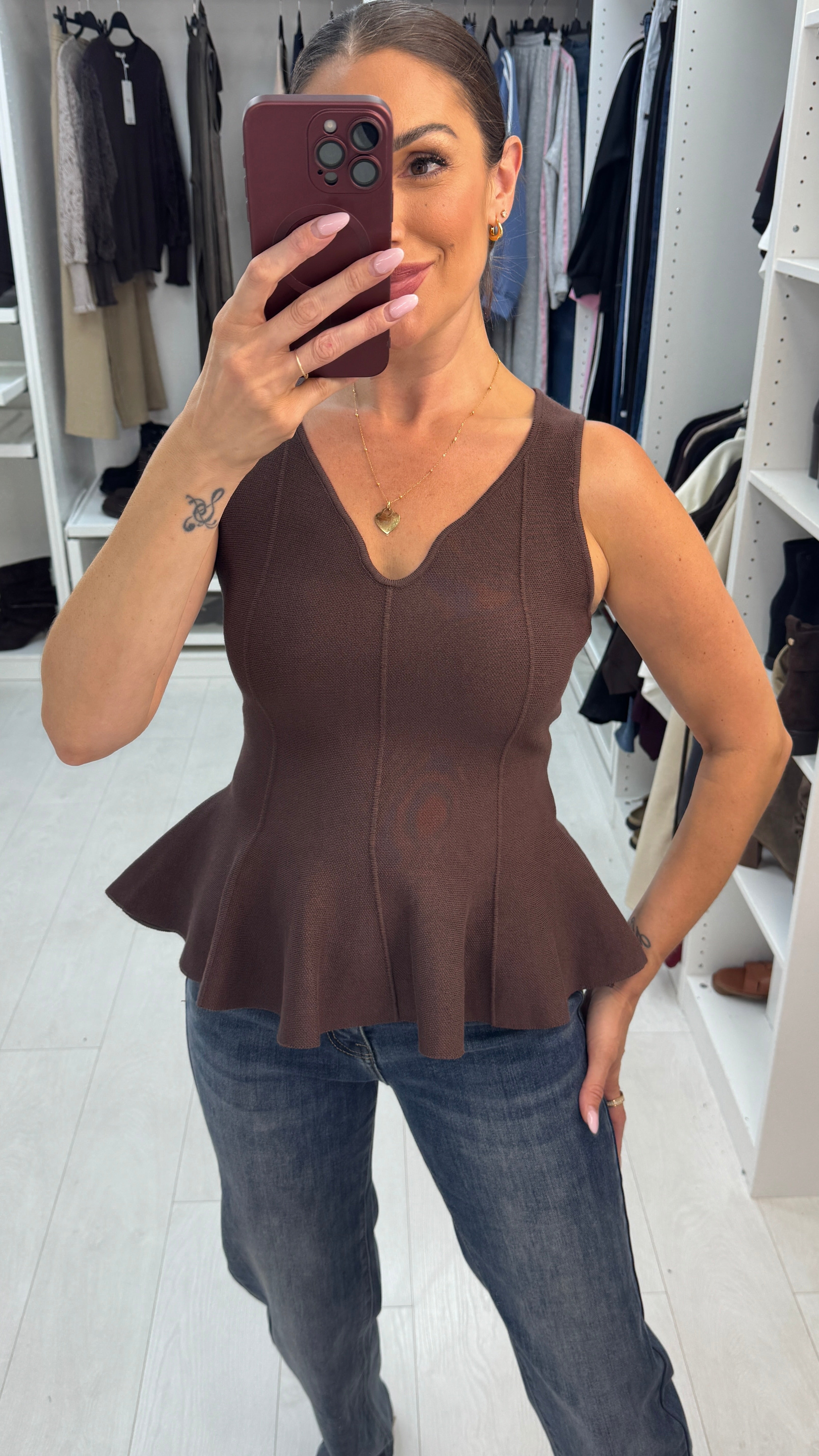 Zaynah V Neck Peplum Top