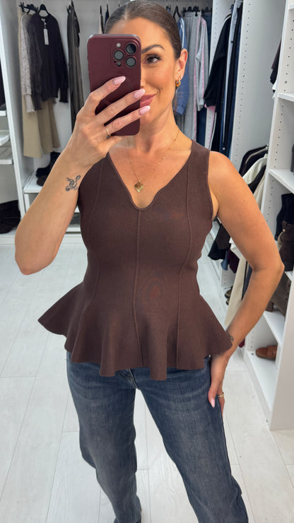 Zaynah V Neck Peplum Top
