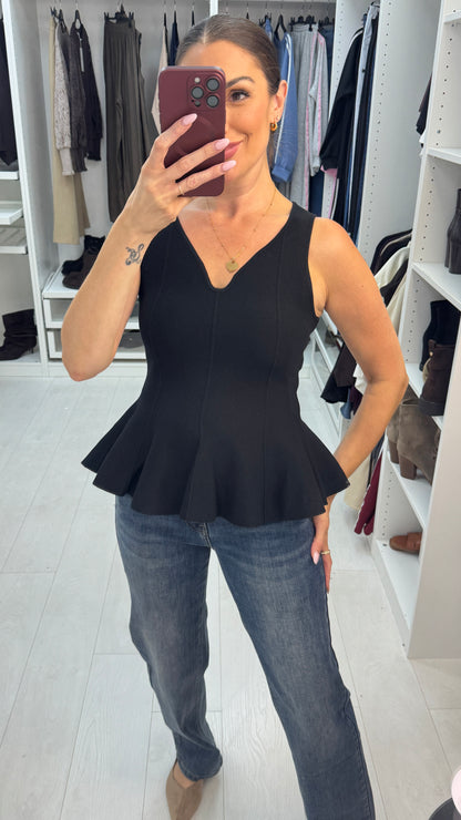 Zaynah V Neck Peplum Top