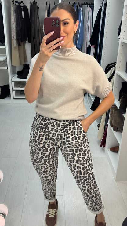 Priscila Leopard Print Belted Trousers