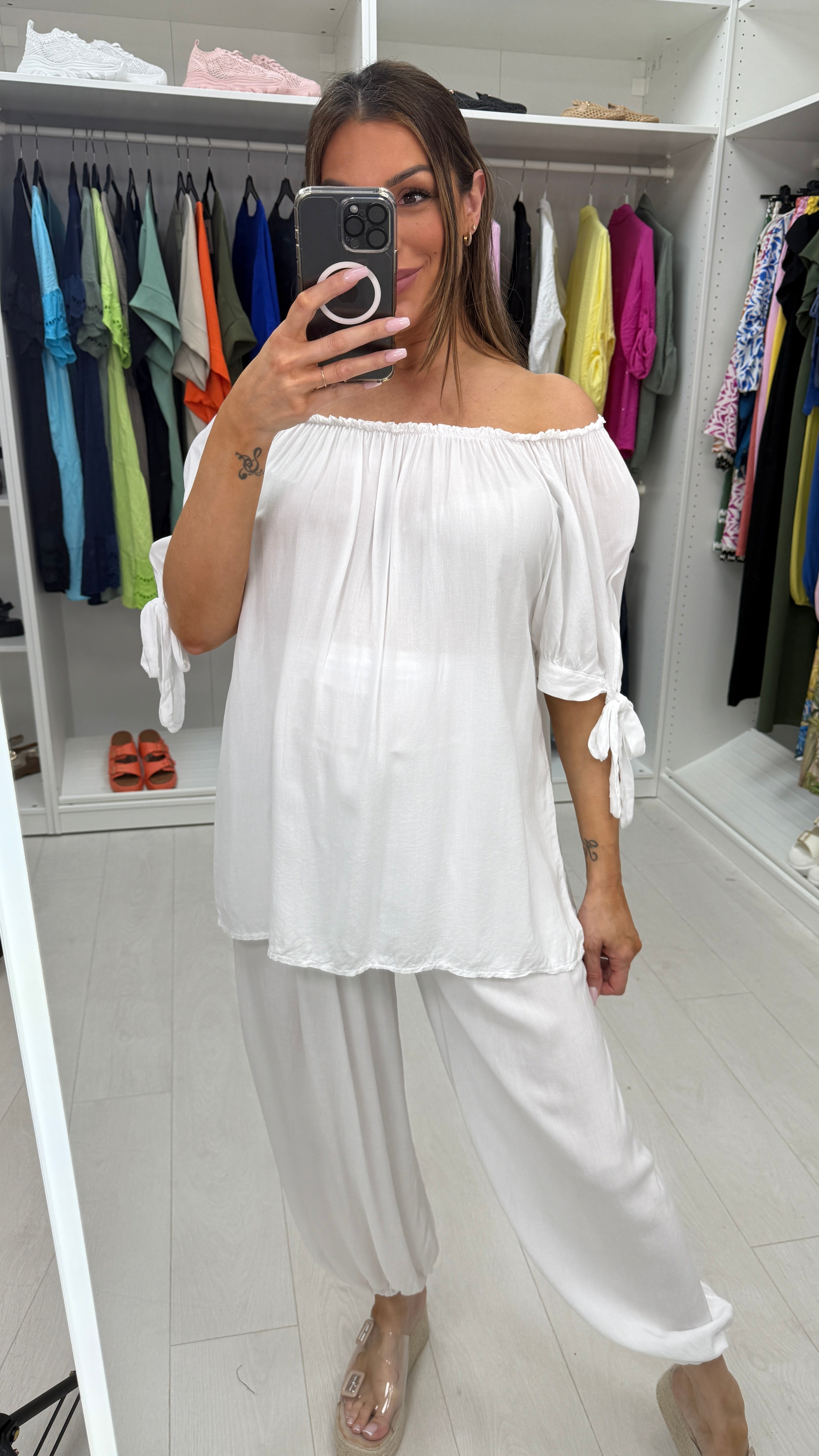 Sapphira Elasticated Tie Shoulder Hareem Co-Ord