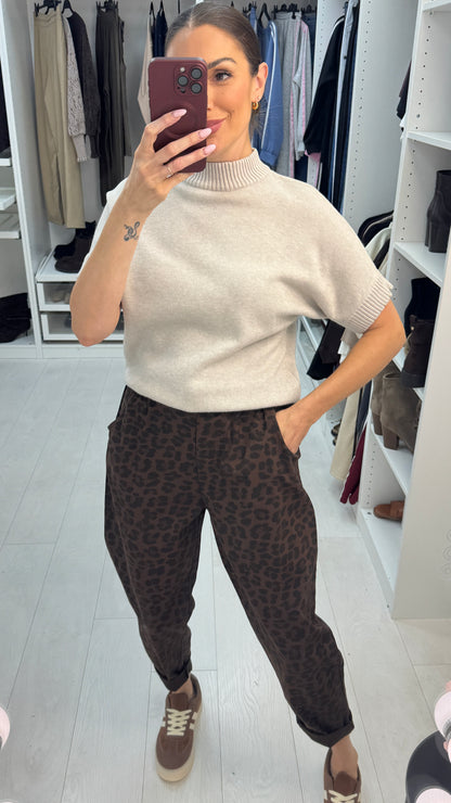 Priscila Leopard Print Belted Trousers