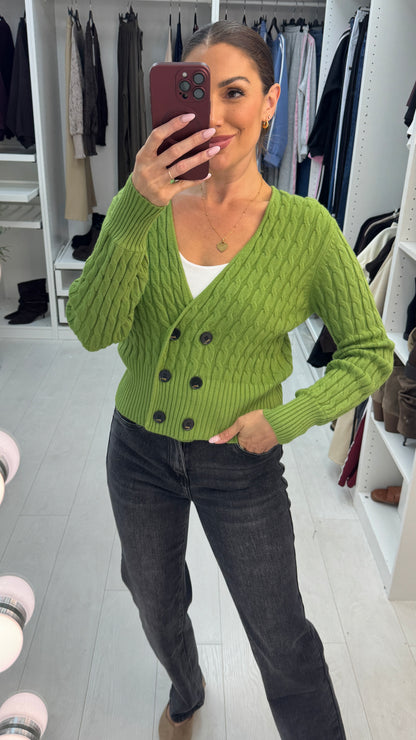 Alexa Plain Cable Knit Cardigan