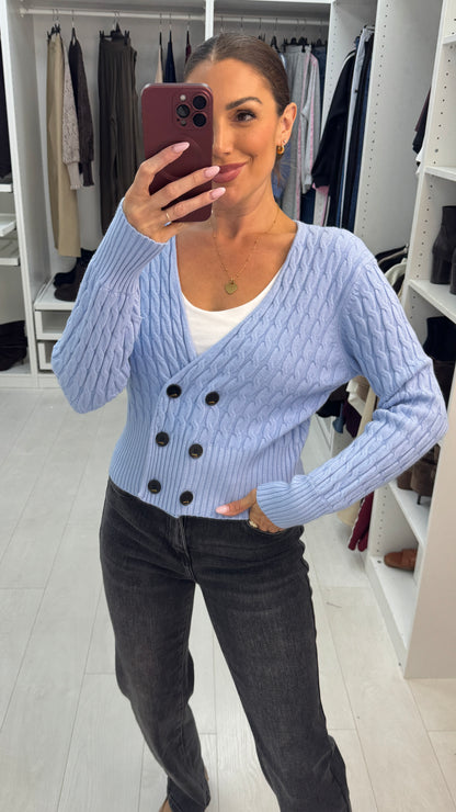 Alexa Plain Cable Knit Cardigan
