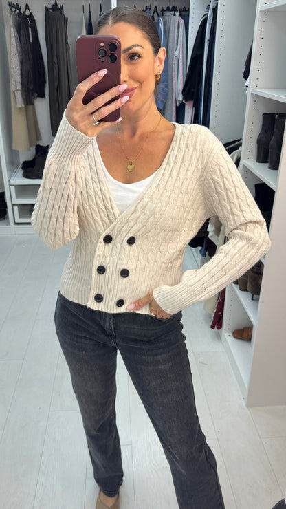 Alexa Plain Cable Knit Cardigan