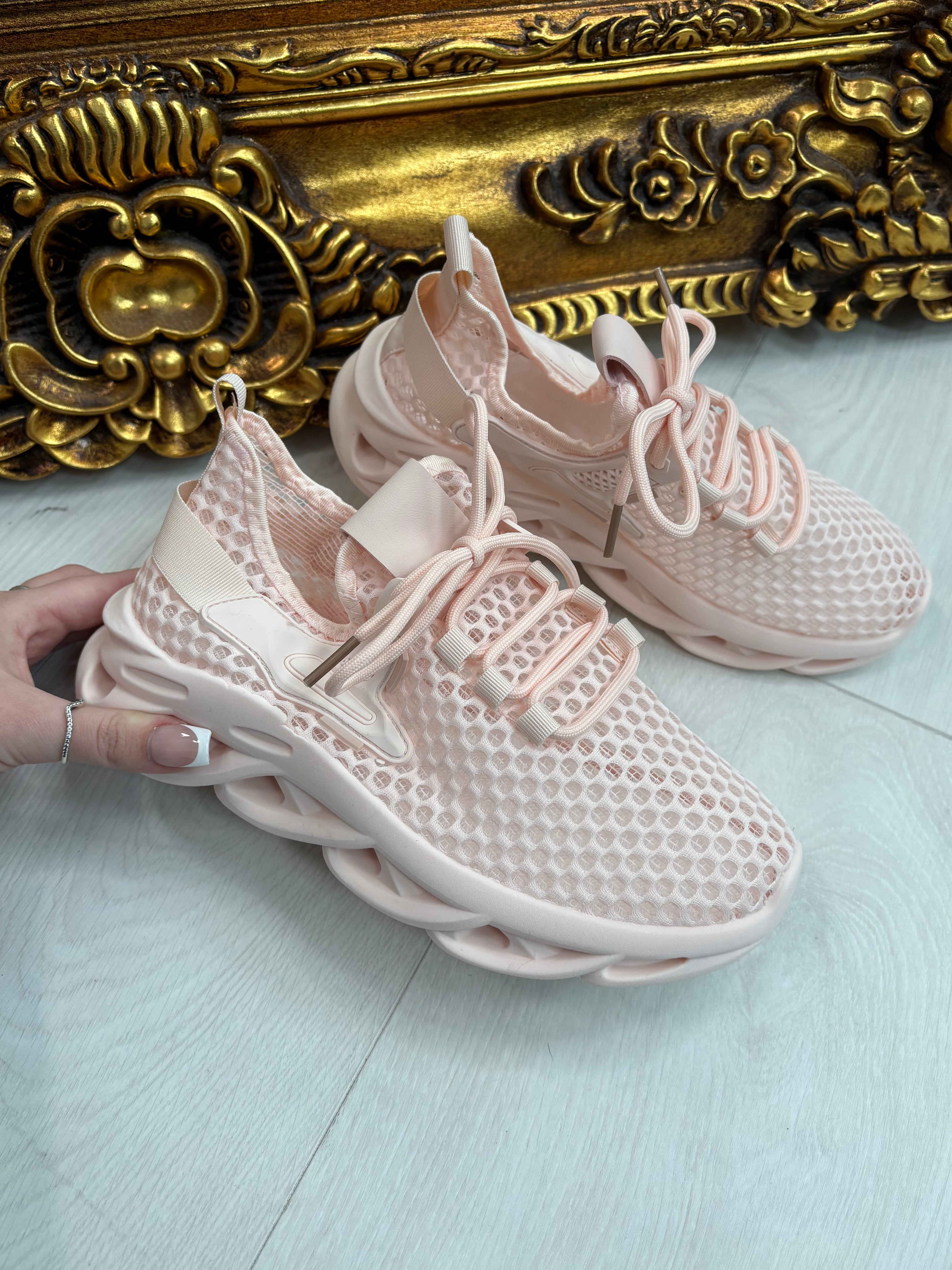 Clara Plain Mesh Detailed Platform Trainers